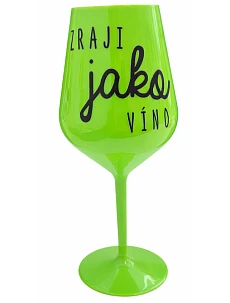 Zraji ako víno - zelený nerozbitný pohár na víno 470 ml