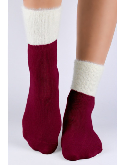 Dámske froté ponožky - nadýchaný lem SF001