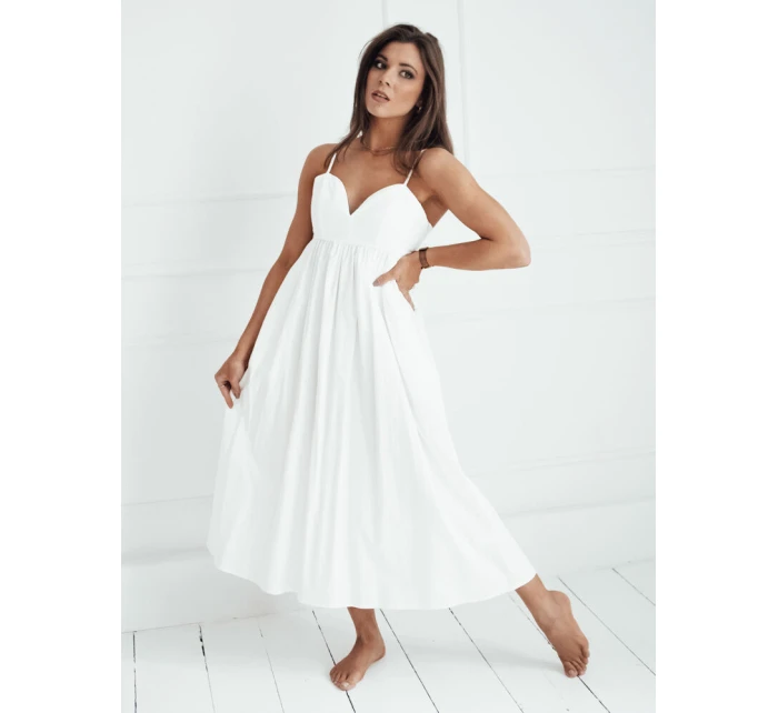 ELIENE midi šaty biele FashionStreet EY2444 ELIENE midi šaty biele FashionStreet EY2444