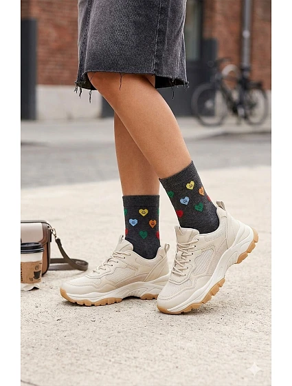 Dámske ponožky Magnetis 75 Colorful Hearts 21/22