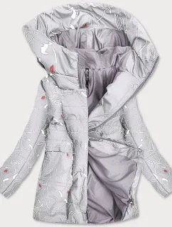 Dámska vzorovaná sivá bunda (7720)