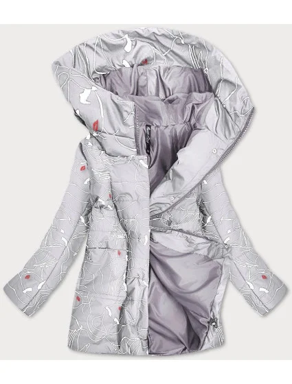 Dámska vzorovaná sivá bunda (7720)