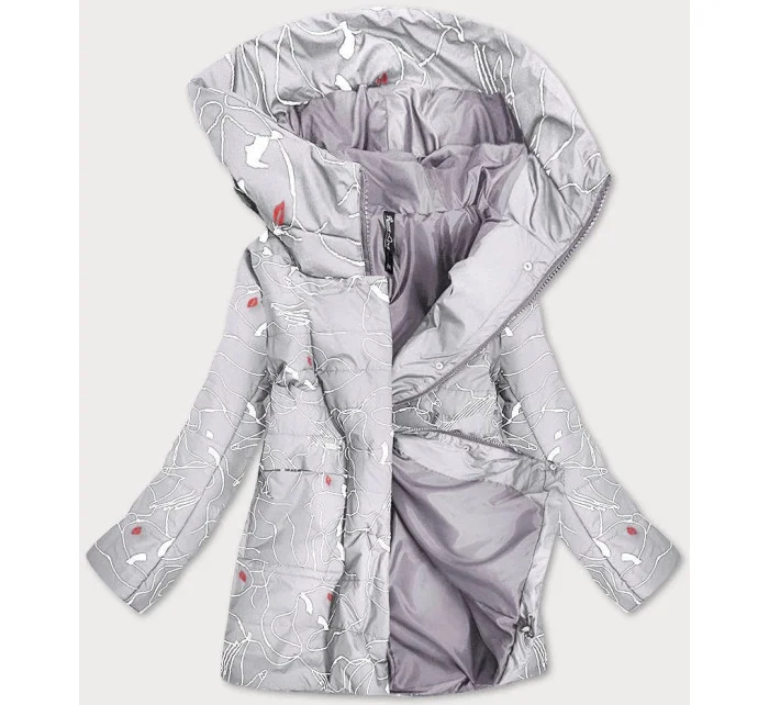 Dámska vzorovaná sivá bunda (7720)