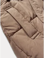 Tmavobéžová dámska prechodná bunda s opaskom J Style (16M9183-84) Tmavobéžová dámska prechodná bunda s opaskom J Style (16M9183-84)