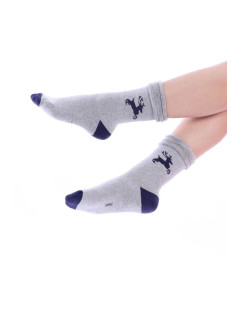 Hrejivé ponožky Magic time šedé so sobom