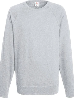 Fruit of the Loom Lightweight Raglan Sweat Pánska raglánová mikina 16.2138 heather grey