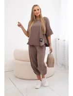 Bavlněný komplet halenka + kalhoty fango