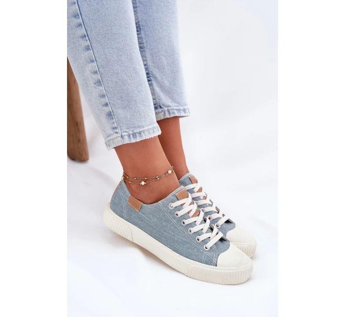 Materiałowe Trampki Damskie Big Star RR274796 Niebieskie Materiałowe Trampki Damskie Big Star RR274796 Niebieskie