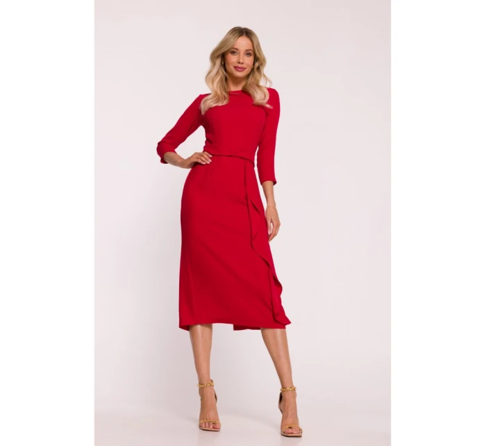 Šaty s volánom S425 červené - Stylove