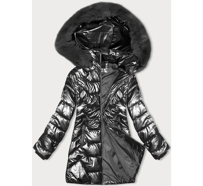 Zimná bunda s kapucňou (16M9122-105) grafitová - J Style Zimná bunda s kapucňou (16M9122-105) grafitová - J Style