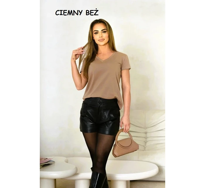 Dámske tričko s krátkym rukávom Serek brown - Off Pink