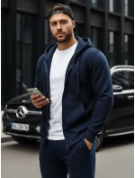 Pánská mikina na zip tmavě modrá model 21961957 - FashionStreet Pánská mikina na zip tmavě modrá model 21961957 - FashionStreet