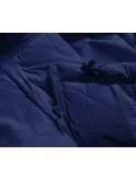 Tmavě modrá péřová dámská vesta s kapucí model 17757860 - J.STYLE Tmavě modrá péřová dámská vesta s kapucí model 17757860 - J.STYLE