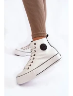 Dámské vysoké zateplené tenisky Big Star model 21599947 Bíle - Big Star Shoes Dámské vysoké zateplené tenisky Big Star model 21599947 Bíle - Big Star Shoes