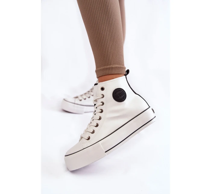 Dámské vysoké zateplené tenisky Big Star model 21599947 Bíle - Big Star Shoes Dámské vysoké zateplené tenisky Big Star model 21599947 Bíle - Big Star Shoes