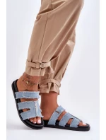 Dámské látkové sandály na zip Modrý model 21628635 - Boto Dámské látkové sandály na zip Modrý model 21628635 - Boto