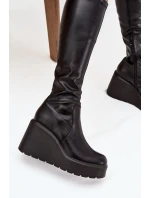 Dámské kozačky na platformě Černé model 21744716 - Boto
