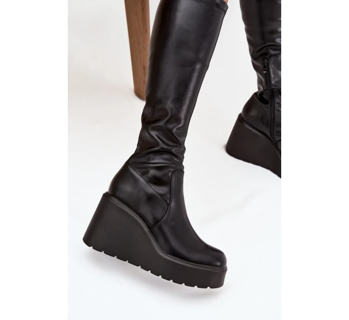 Dámské kozačky na platformě Černé model 21744716 - Boto