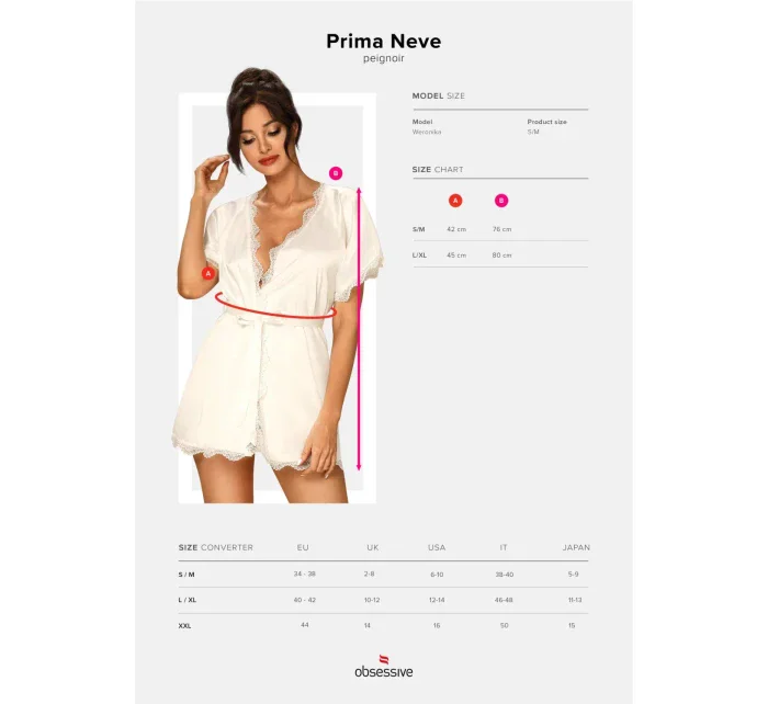 Saténový župan model 15137245 - Obsessive Saténový župan model 15137245 - Obsessive