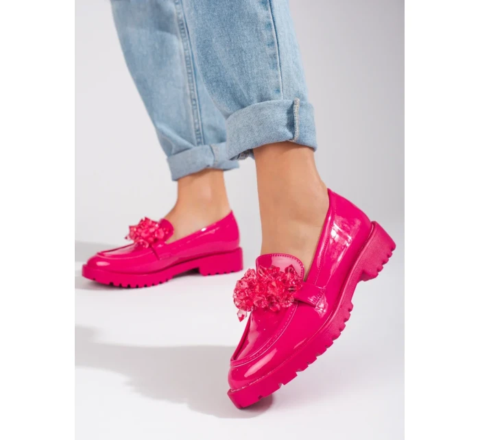 Trendy ružové dámske mokasíny bez podpätku Trendy ružové dámske mokasíny bez podpätku