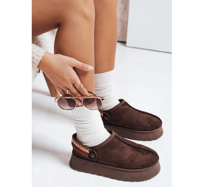 Dámske semišové hnedé snežnice FashionStreet ZY1178