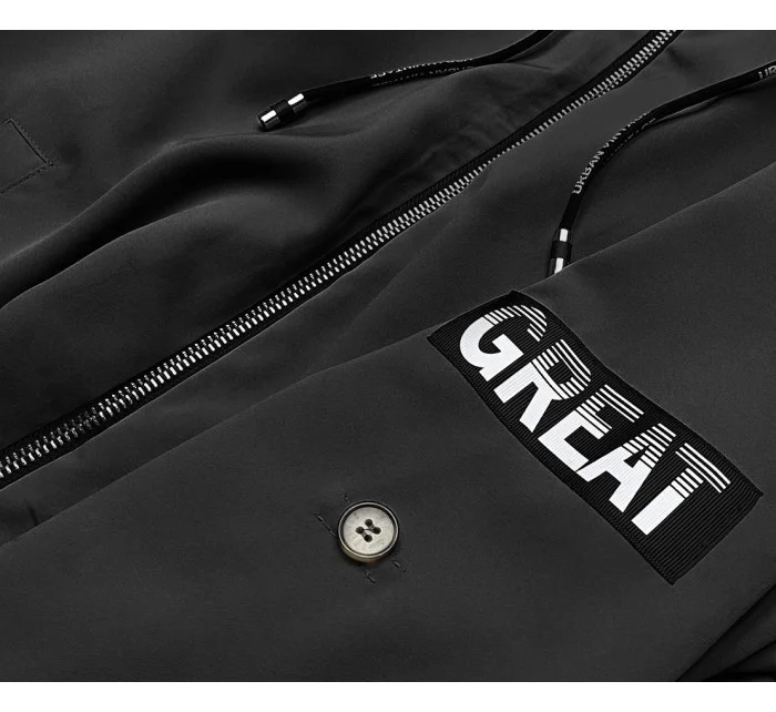 Tenký černý asymetrický dámský přehoz přes oblečení model 18001553 - S'WEST