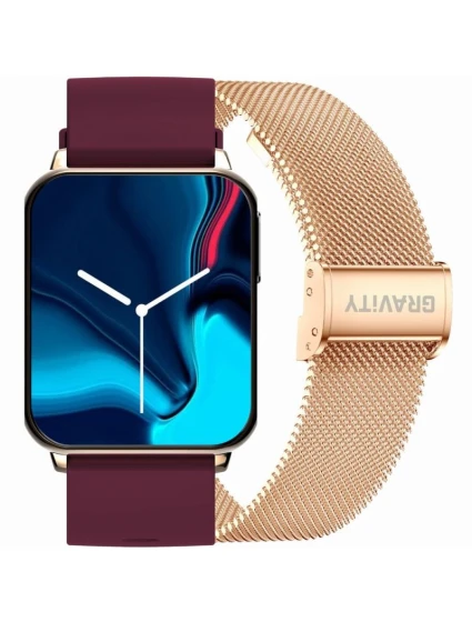 Smart hodinky Gravity Pink Gold Maroon 2 Stripes GT17-6 Smart hodinky Gravity Pink Gold Maroon 2 Stripes GT17-6