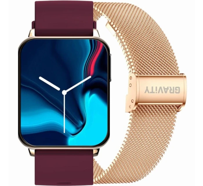Smart hodinky Gravity Pink Gold Maroon 2 Stripes GT17-6 Smart hodinky Gravity Pink Gold Maroon 2 Stripes GT17-6