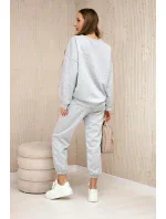 Viskózový komplet teplákové + kalhoty světle šedá