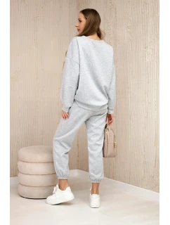 Viskózový komplet teplákové + kalhoty světle šedá