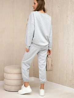 Viskózový komplet teplákové + kalhoty světle šedá