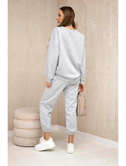 Viskózový komplet teplákové + kalhoty světle šedá