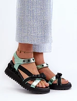 Sandały Damskie Z Kokardką D&A CR956 Zielone