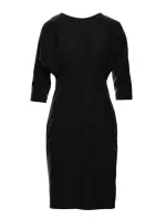 model 15107114 Šaty s netopýřími rukávy černé - STYLOVE