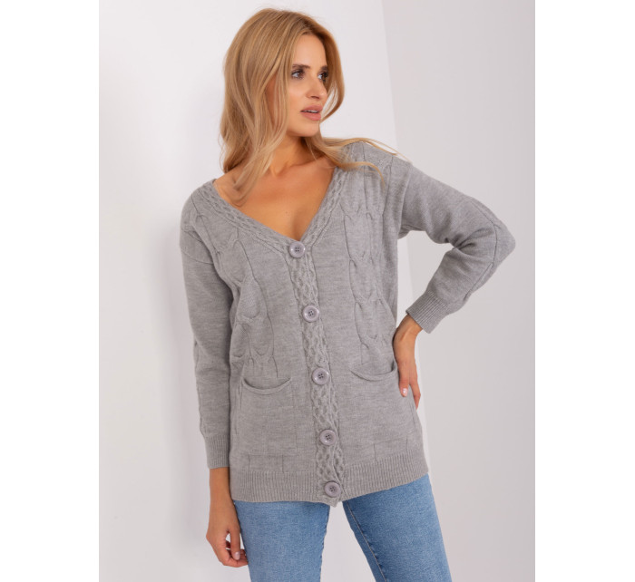 Dámsky sveter AT SW 2241.36P sivá - Wool Fashion