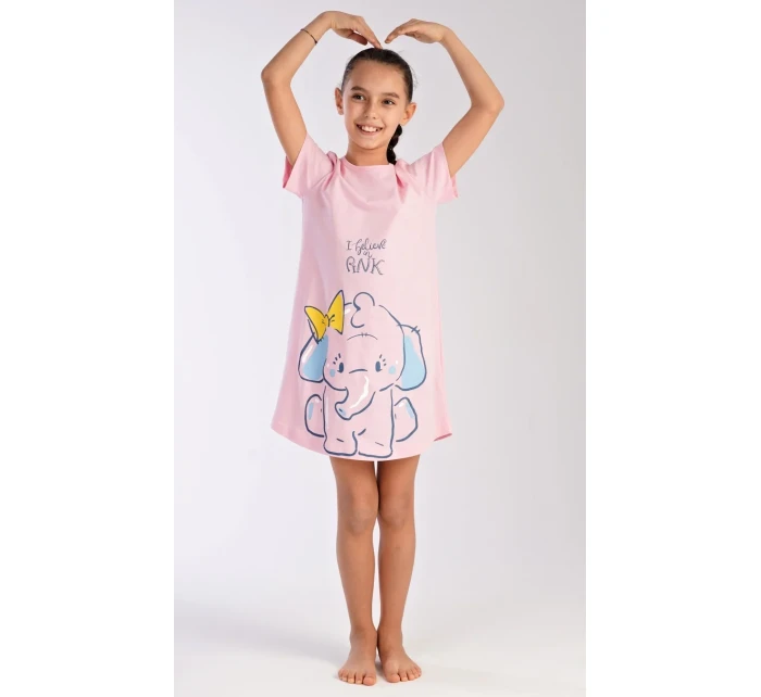 Dětská noční košile s krátkým rukávem model 18831580 - Vienetta Kids Dětská noční košile s krátkým rukávem model 18831580 - Vienetta Kids
