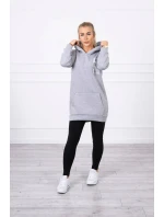 Mikina s kapucňou a nášivkami sivá