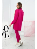 3dílný set model 18753675 top a legíny fuchsiová - K-Fashion 3dílný set model 18753675 top a legíny fuchsiová - K-Fashion