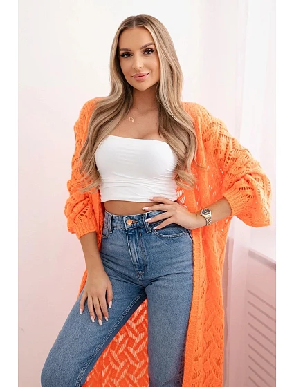 Svetr dlouhý kardigan Super KID oranžový model 20247425 - K-Fashion