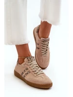 model 21665854 Semišové Nízké Dámské Tenisky Beige - Zazoo model 21665854 Semišové Nízké Dámské Tenisky Beige - Zazoo