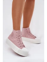 Dámske plátenné tenisky na platforme Big Star - ružové Dámske plátenné tenisky na platforme Big Star - ružové
