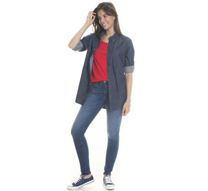 Big Star Košeľa s dlhým rukávom 145676 Dark Jeans-603