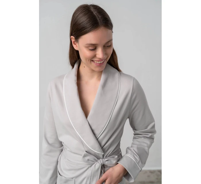 Dámský župan světle šedý model 19424534 - Vamp Dámský župan světle šedý model 19424534 - Vamp