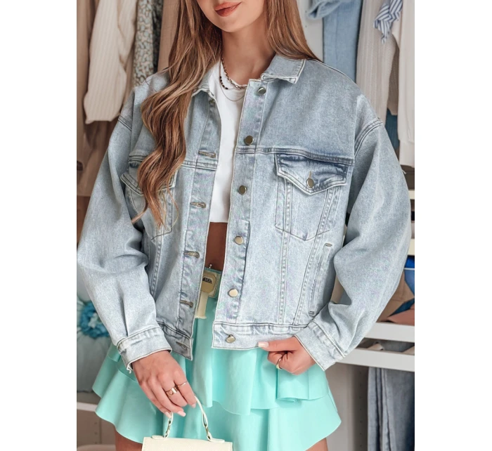 Dámská oversize džínová bunda modrá Dstreet model 21987469 - FashionStreet