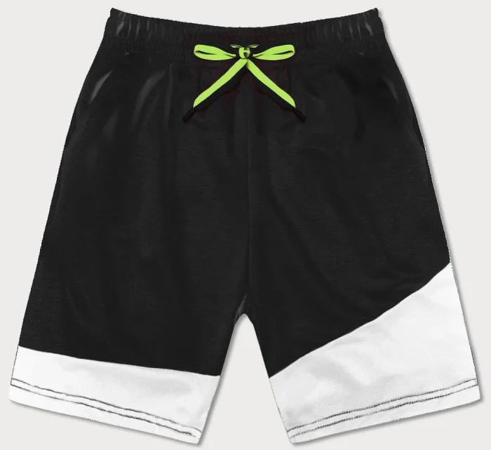 Čierne dvojfarebné pánske kraťasy (8K930-3)