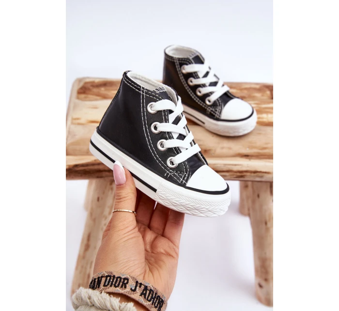 Dětské kožené vysoké tenisky Černe a model 21621499 - Boto Dětské kožené vysoké tenisky Černe a model 21621499 - Boto