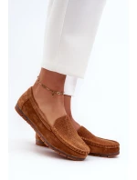 Zamszowe Mokasyny Damskie Camel S.Barski LR755