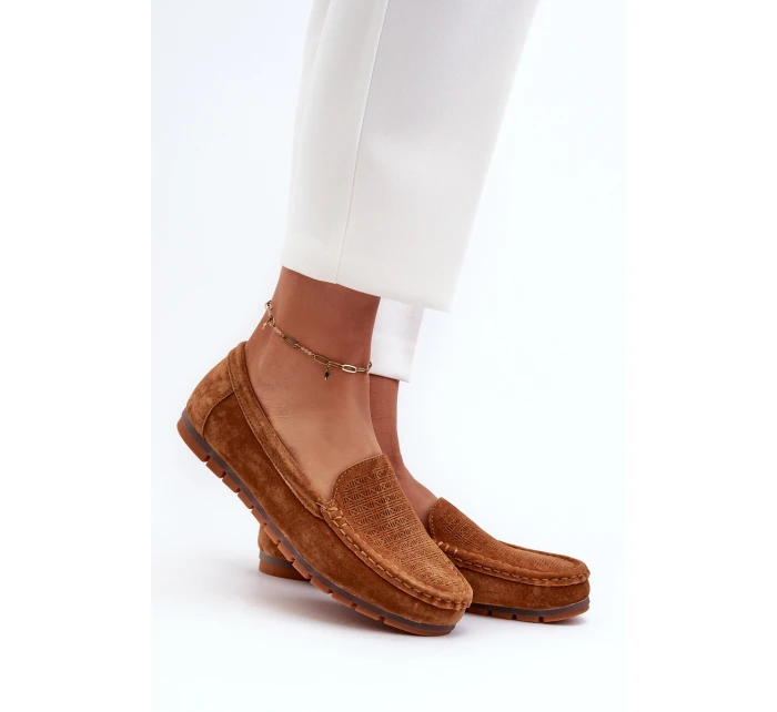 Zamszowe Mokasyny Damskie Camel S.Barski LR755