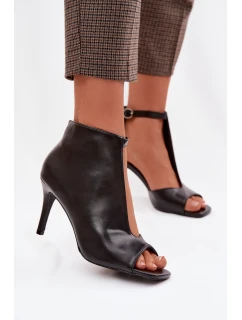 Dámské sandály na podpatku Černé Helira