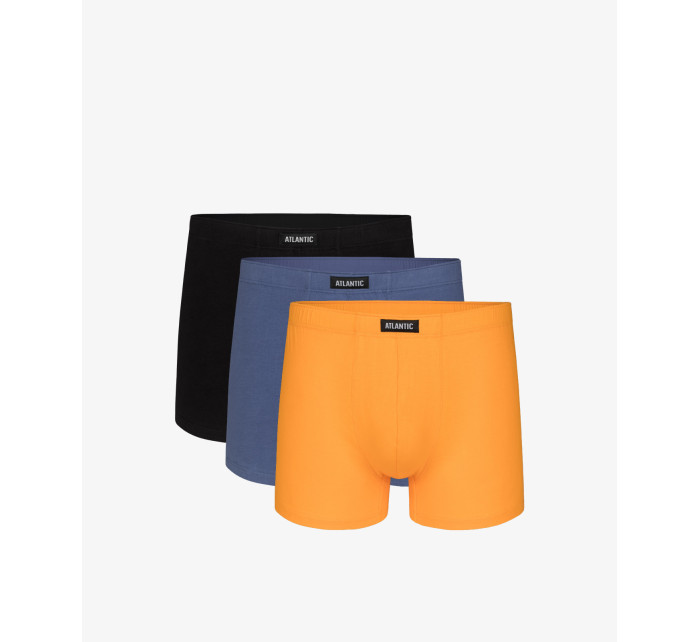 ATLANTIC 3Pack pánske boxerky - čierne/modré/žlté/
